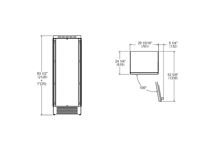 75 cm Built-in Refrigerator Column Panel Ready | Bertazzoni